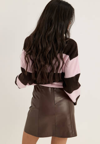 PU Mini Skirt Brown