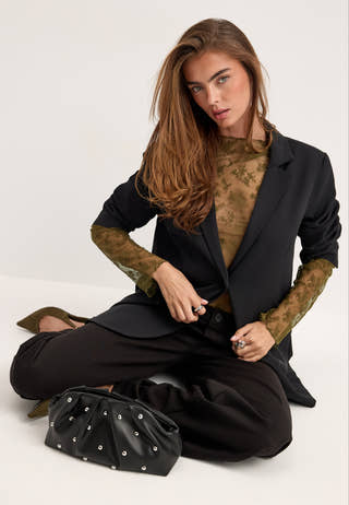 Long Sleeve Lace Top Green