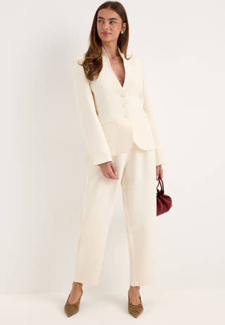 Shaped Blazer White