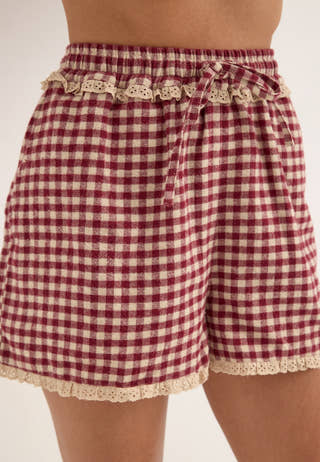 Lisandra Flannel Pajama Shorts Patterned