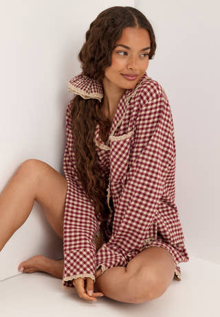 Flannel Pajama Shirt Patterned