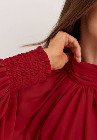 Draped Dress Red
