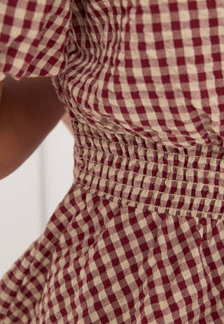 Peplum Boatneck Blouse Patterned