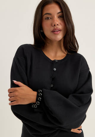 Knitted Midi Dress Black