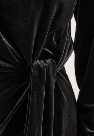 Velvet Short Dress Black