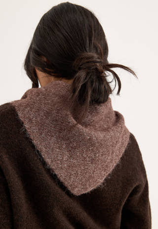 Knitted Big Triangle Shawl Brown