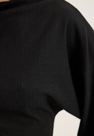 Funnel Neck Top Black