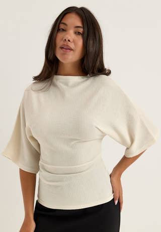 Funnel Neck Top White