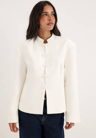 Agraffe Short Blazer White