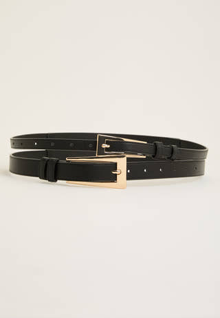 Double Buckle Waist Belt Gold