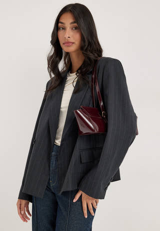 High Shine Buckle Bag Red