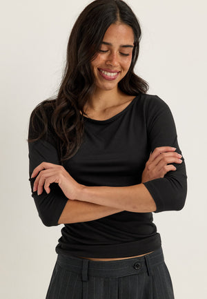 3/4 Sleeve Top Black
