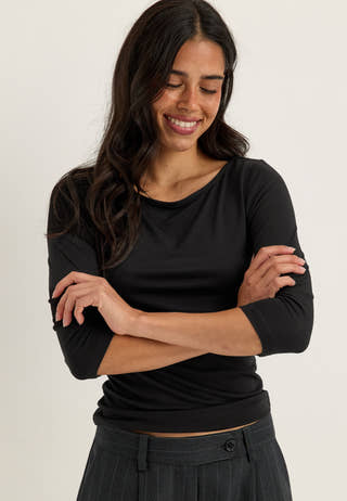 3/4 Sleeve Top Black