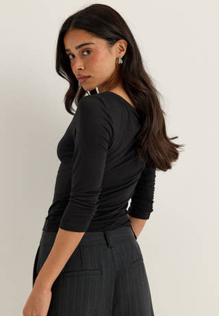 3/4 Sleeve Top Black