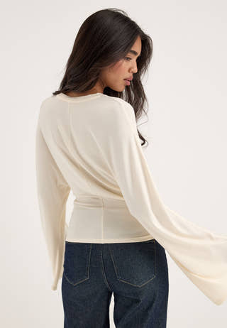 Long Sleeve Fitted Top White
