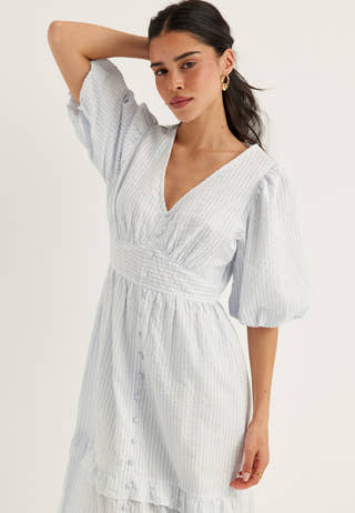 Puff Sleeve Frill Dress