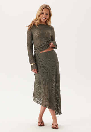 Asymmetric Lace Skirt