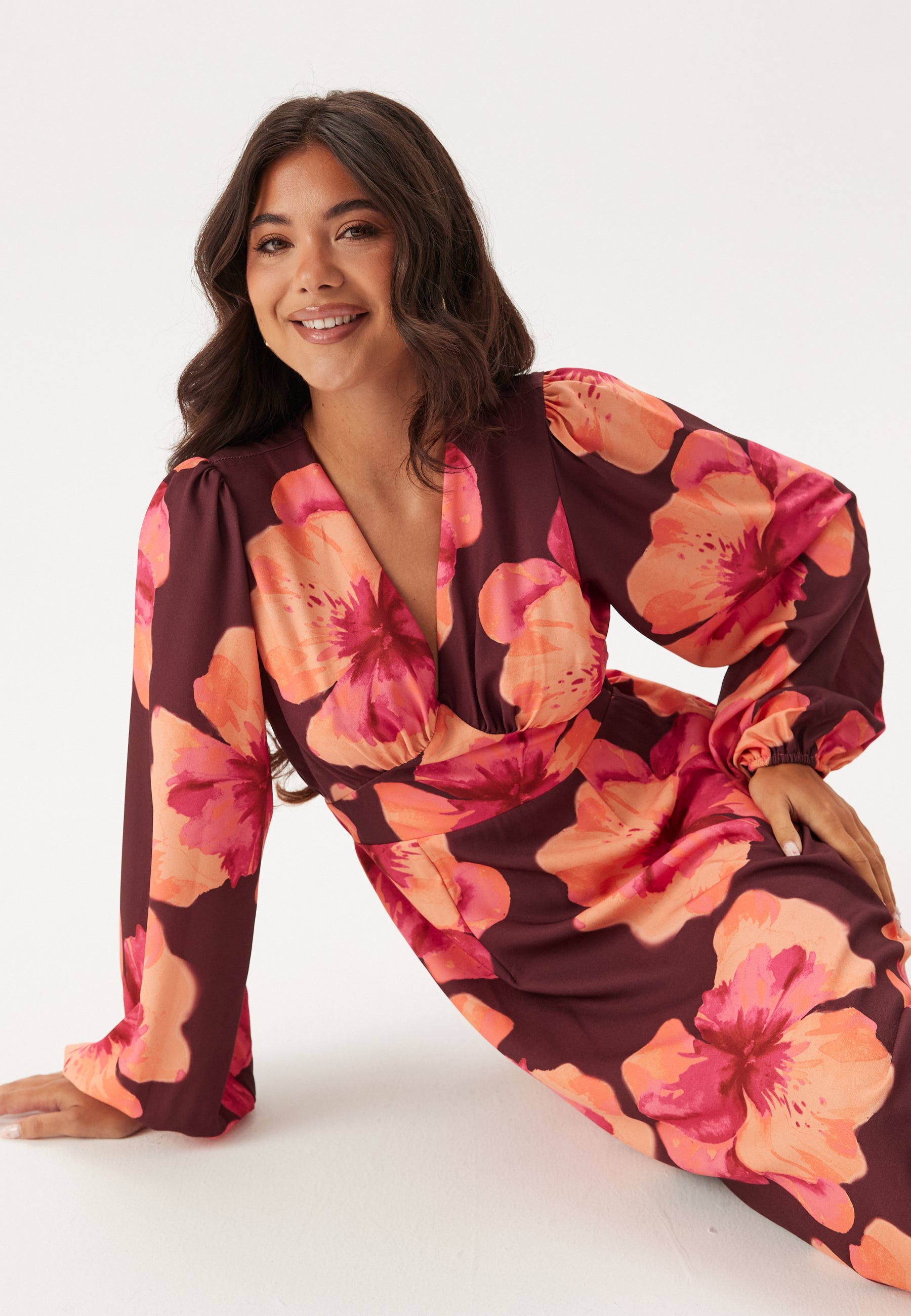 balloon sleeve dress maxi Bubbleroom Balloon Sleeve Maxi Dress Dresses Pink / Floral / Multi balloon sleeve dress maxi Bubbleroom Balloon Sleeve Maxi Dress Dresses Pink / Floral / Multi