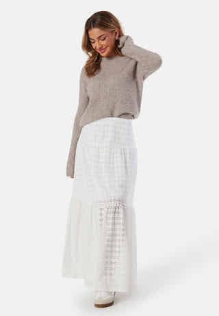 Broderie Anglaise Maxi Skirt
