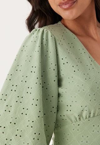 Broderie Anglaise Puff Sleeve Dress
