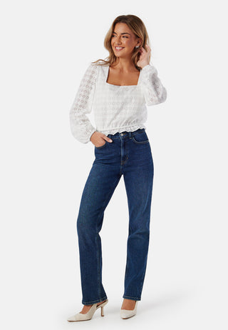 Broderie Anglaise Square Neck Blouse