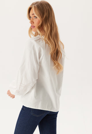 Broderie Anglaise Tie Blouse