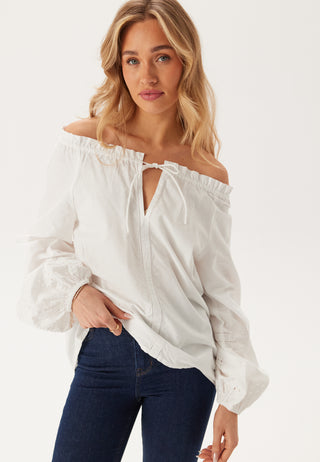 Broderie Anglaise Tie Blouse