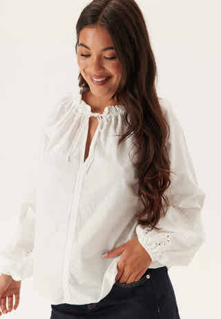 Broderie Anglaise Tie Blouse