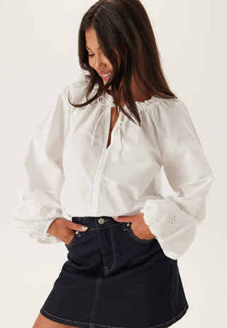 Broderie Anglaise Tie Blouse