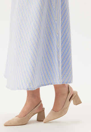 CC Heeled Suede Sling Back