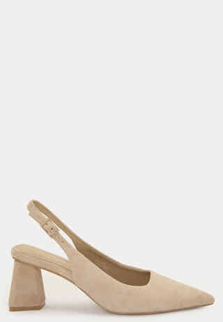 CC Heeled Suede Sling Back