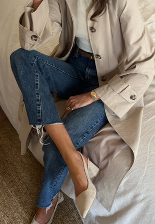 CC Heeled Suede Sling Back