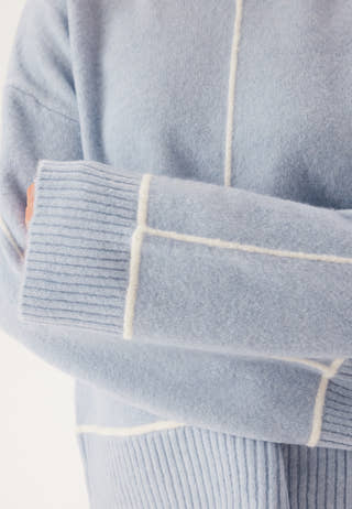 Contrast Stitch Knitted Sweater