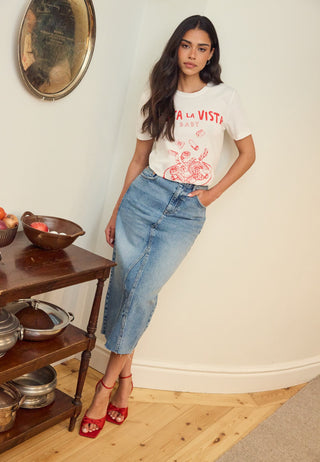 Denim Midi Skirt
