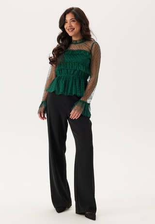 Dotted Mesh L/S Blouse