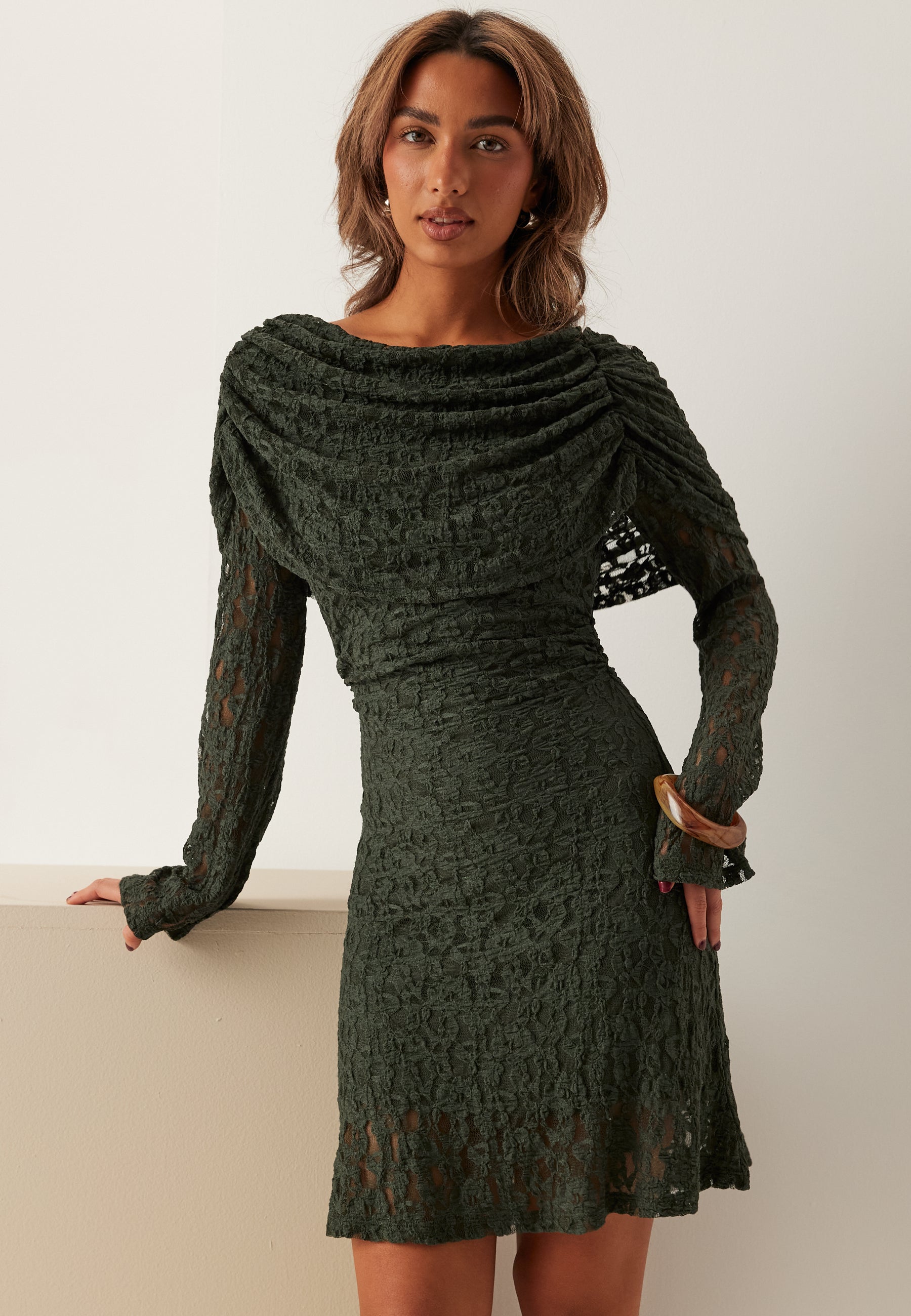 Bubbleroom – Drapy Lace Dress – Christmas dresses – Green