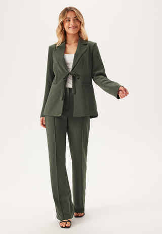 Flared Structured Suit Trousers