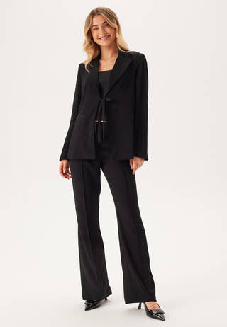 Flared Structured Suit Trousers