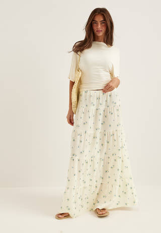 Flounce Maxi Skirt