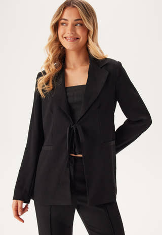 Front Tie Structured Blazer