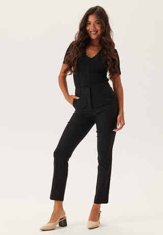 High Waist Stretchy Front Pocket Trousers