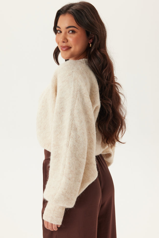 Bubbleroom - BUBBLEROOM - Knitted Bolero Light beige/Melange