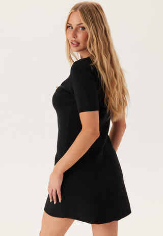 Knitted Gold Button Dress