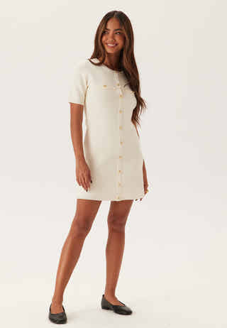 Knitted Gold Button Dress