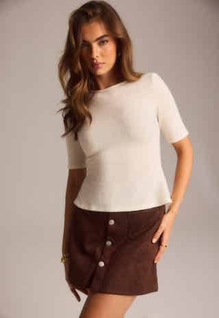 Knitted Peplum Top