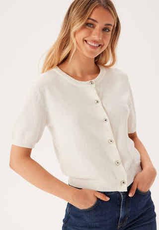 Knitted Short Sleeve Cardigan