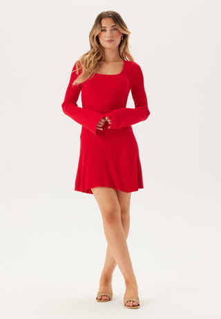 Knitted Square Neck Skater Dress