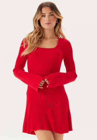Knitted Square Neck Skater Dress