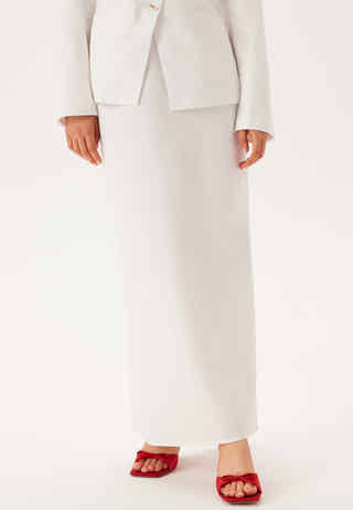 Linen Blend Maxi Skirt