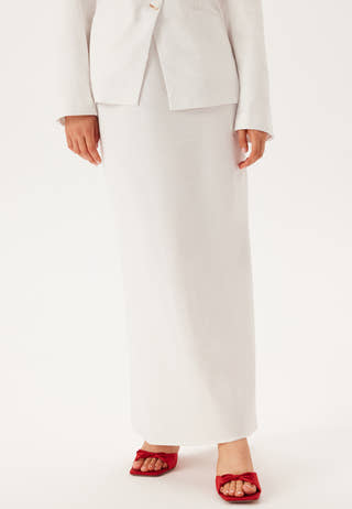 Linen Blend Maxi Skirt